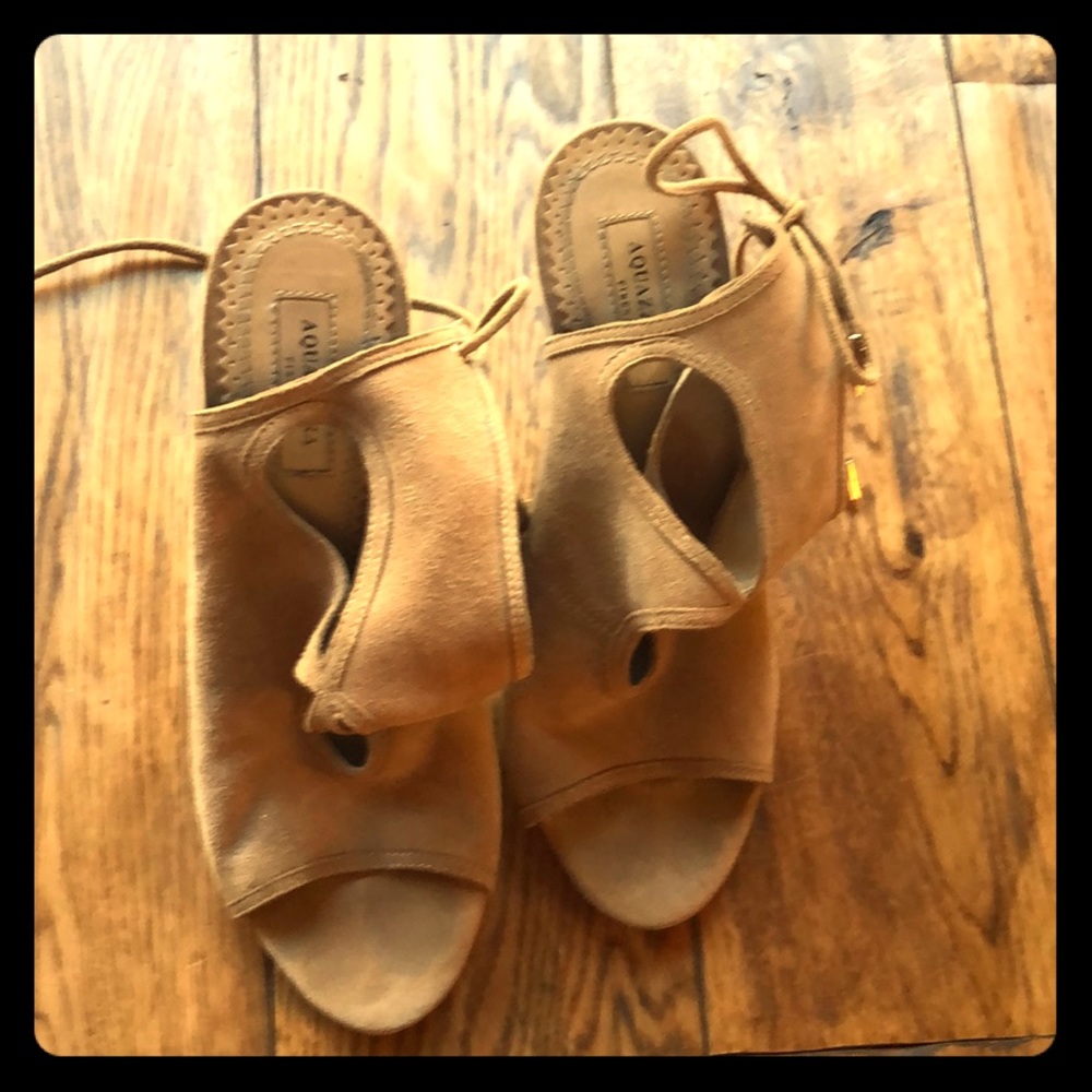 Aquazzura Beige Suede Shoes